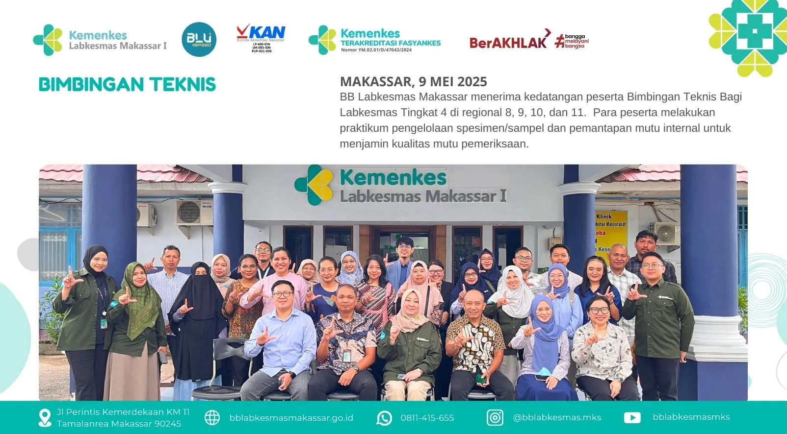bimbingan teknis labkesmas tingkat 4 regional 8-11